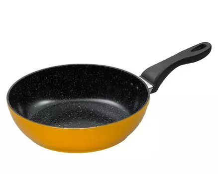 Сковорода KING высотой 8 см 28см CERAMIC из кованого алюминия с керамическим покрытием внутри / цвет: оранжевый