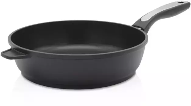 Сковорода Krger "Cast aluminium pan deep DELTA", литой алюминий, (1 шт.), подходит для индукционных плит, глубокая версия 28 см + высота 7 см, черный