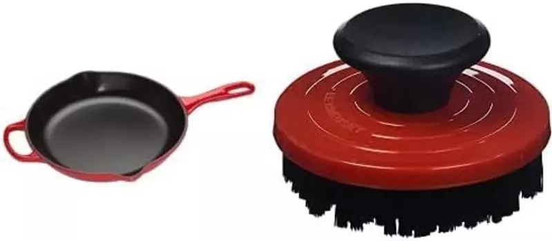 Сковорода Le Creuset с эмалированной чугунной ручкой, 10,25 дюйма (1–3/4 кварты), вишневая и нейлоновая кисточка, 3 1/4 дюйма вишневая, Cerise