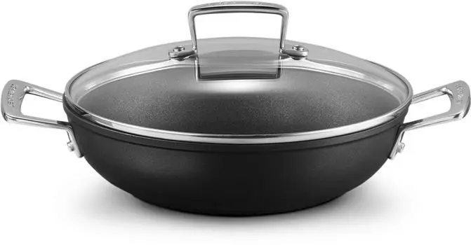 Сковорода Le Creuset - с крышкой - Les Forges TNS - 24 см / 2,3 литра - стандартное антипригарное покрытие, черный