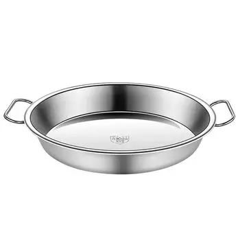 Сковорода-пароварка с двойной ручкой, универсальная для выпечки, пищевая портативная кухонная тарелка для приготовления холодной лапши, ежедневное использование-34 см Hameb