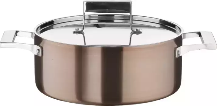 Сковорода PINTINOX "Century", алюминий, (1 шт.), дно и боковые стенки полностью из 3-х слойного материала, индукционная 20 см + высота 7,5 см, цвет altkupferfarben