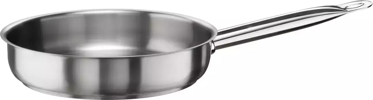 Сковорода PINTINOX "Master", нержавеющая сталь 18/10, с ручкой, подходит для индукционной плиты 24 см, цвет edelstahlfarben