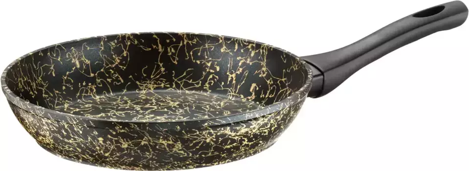 Сковорода PINTINOX "Звездная пыль", алюминий, 3-х слойное антипригарное покрытие, подходит для индукционной плиты 20 см, черный/золотой