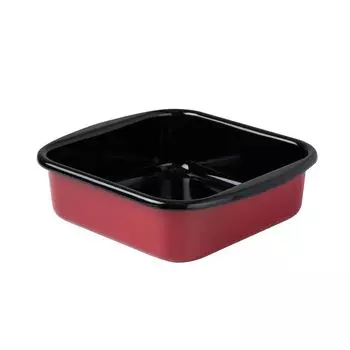 Сковорода Riess Classic Mini 22x22 см Цвет Красная Эмаль, черный