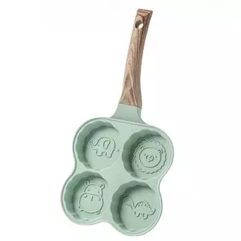 Сковорода с антипригарным покрытием, удобная нержавеющая алюминиевая сковорода с четырьмя отверстиями и милым рисунком для завтрака-А Hameb, мультиколор