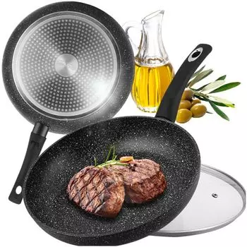 Сковорода с крышкой 30см EDENBERG | Сковорода подходит как для газовых, так и для индукционных плит