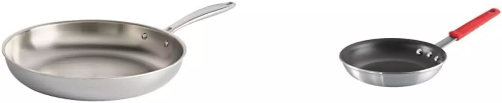 Сковорода Tramontina из нержавеющей стали с трехслойным покрытием, 12 дюймов, 80116/007DS и профессиональные сковороды (8 дюймов), Silver