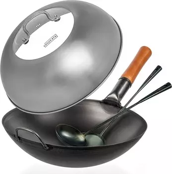 Сковорода-вок YOSUKATA из черной углеродистой стали, Black