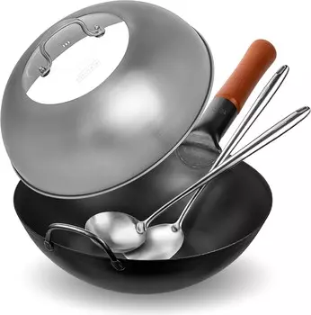 Сковорода-вок YOSUKATA из углеродистой стали — 11