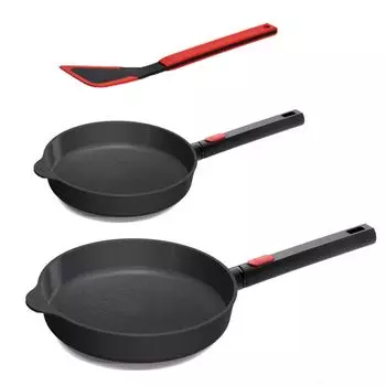 Сковорода Woll Diamond XR Logic высотой 5 см с набором индукционных сковородок 2 шт. 24 см + 28 см + лопатка Woll