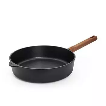 Сковорода Woll "ECO Logic QXR" с высокими бортами, подходит для индукционной плиты, с деревянной ручкой 28 см (БЕЗ PFAS)