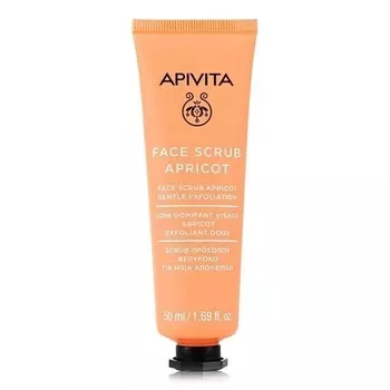 Скраб для лица с абрикосом Нежный отшелушивающий 50 мл Уход за женской кожей, Apivita