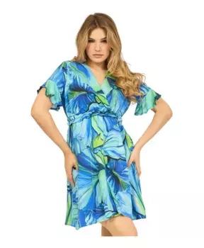 Скрещенное платье из вискозы Yes Zee, мультиколор