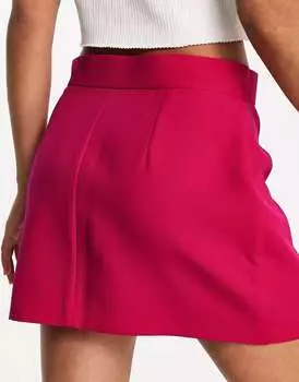Скроенная мини-юбка цвета фуксии ASOS Petite