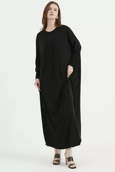 Скромное платье макси с глубокими плечами Zenane, черный