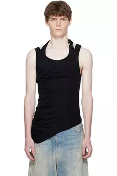 Скрученный двойной майкой топ Jean Paul Gaultier, черный