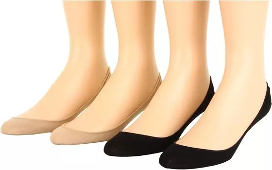 Скрытая хлопковая подкладка, набор из 4 пар HUE, цвет Black/Cream Assorted