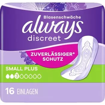 Скрытое недержание мочи Small Plus Always, 16 шт.