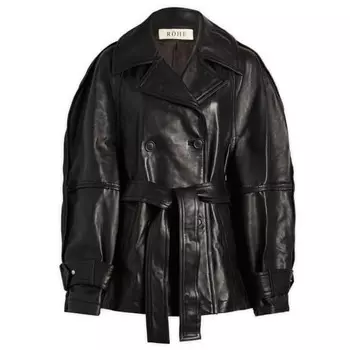 Скульптурная кожаная куртка Rhe, черный