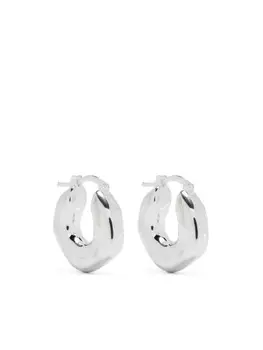Скульптурные серьги-кольца Jil Sander, серебряный