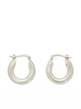 Скульптурные серьги-кольца Jil Sander, серебряный