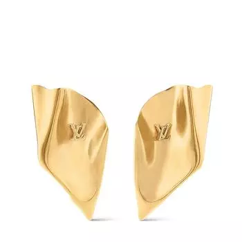 Скульптурные серьги LV Louis Vuitton, золотой