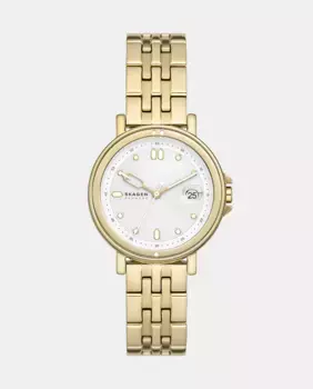 SKW3135 женские часы из золотой стали Skagen, золотой
