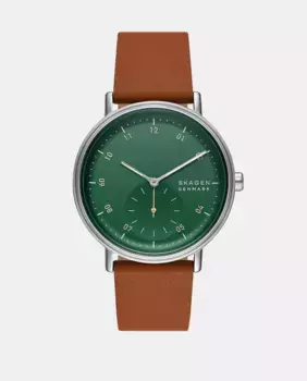 SKW6905 Коричневые кожаные мужские часы Skagen, коричневый
