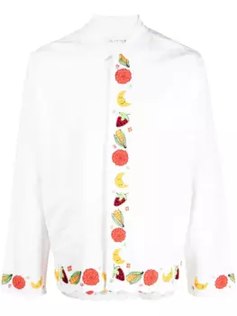 Sky High Farm рубашка Boticelli с вышивкой, белый