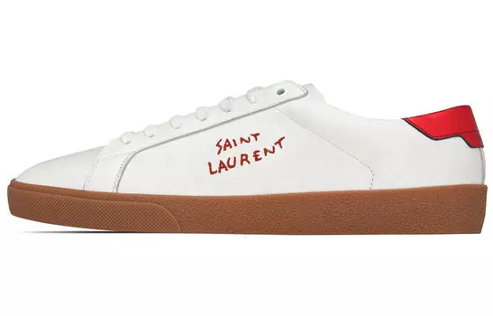 SL/06 Кроссовки для скейтбординга женские с низким верхом, белые/красные Saint Laurent