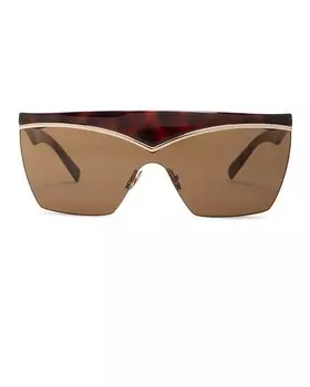 SL 614 Солнцезащитные очки-маска Saint Laurent, цвет Havana
