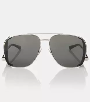 SL 653 Leon авиаторские солнцезащитные очки со спойлером Saint Laurent, Silver-Silver-Grey