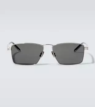 SL 700 прямоугольные солнцезащитные очки Saint Laurent, Silver-Crystal-Grey