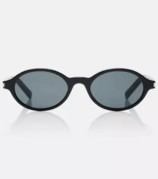 SL 751 Jeanne овальные солнцезащитные очки Saint Laurent, Black-Black-Black