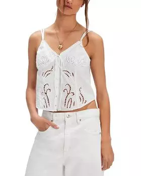 Сладкая Самми укороченный топ с ажурной вставкой Free People, белый