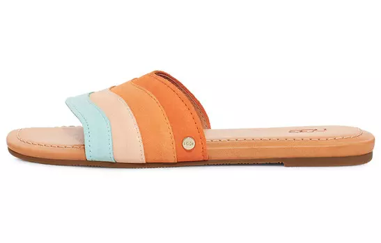 Слайд женские светло-малиновые/ярко-мандариновые/черные/бледно-слоновая кость Ugg