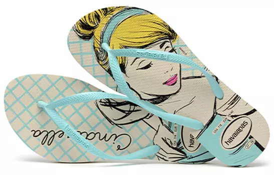 Слайд женский бежевый/синий Havaianas