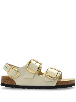 Сандалии Birkenstock Milano Big Buckle Natural Leather Patent, кремовый