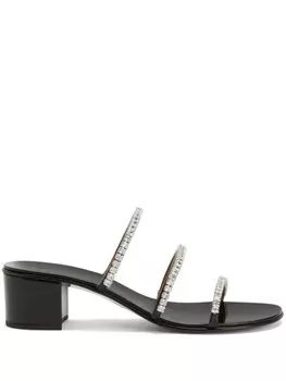 Слайды Giuseppe Zanotti Shiny Mignon 40 мм, черный