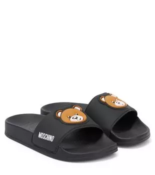 Слайды с логотипом Moschino Kids, черный
