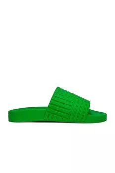 Слайды женские Rubber Carpet Slides Bottega Veneta, цвет Parakeet