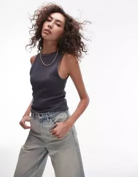 Сланцевый узкий жилет в рубчик Topshop Topshop