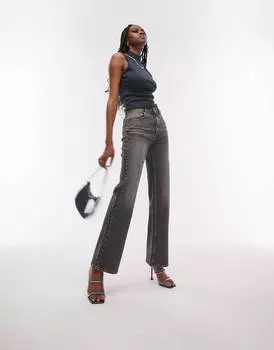 Сланцевый высокий базовый топ премиум-класса с высоким вырезом Topshop