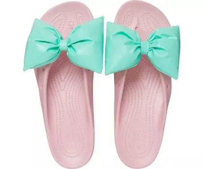 Сланцы Crocs Classic Platform Bow Flip, розовый, голубой