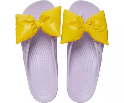 Сланцы Crocs Classic Platform Bow Flip, сиреневый, желтый