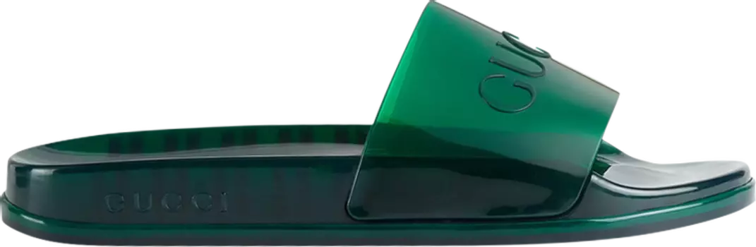 Сланцы Gucci Slide Sandal Transparent Green, зеленый