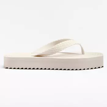 Сланцы Oysho Braided Platform Beach, светло-бежевый