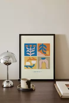 Следуйте плакату с солнечными цветами Postery, 30x40 см, синий