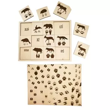 Следы животных, деревянный пазл, следы лесных животных Inna marka